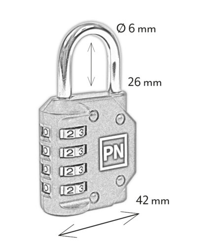 HÆNGELÅS - KODELÅS - SORT - 42MM - Image 2
